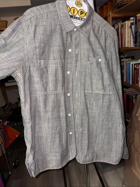 Koto Grey Button-Up Men's Workshirt with Chest Pockets
